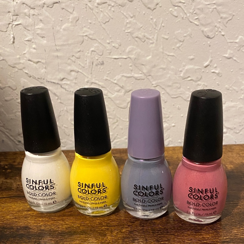 Sinful Bold Color Nail Polish Duo - White and Yellow